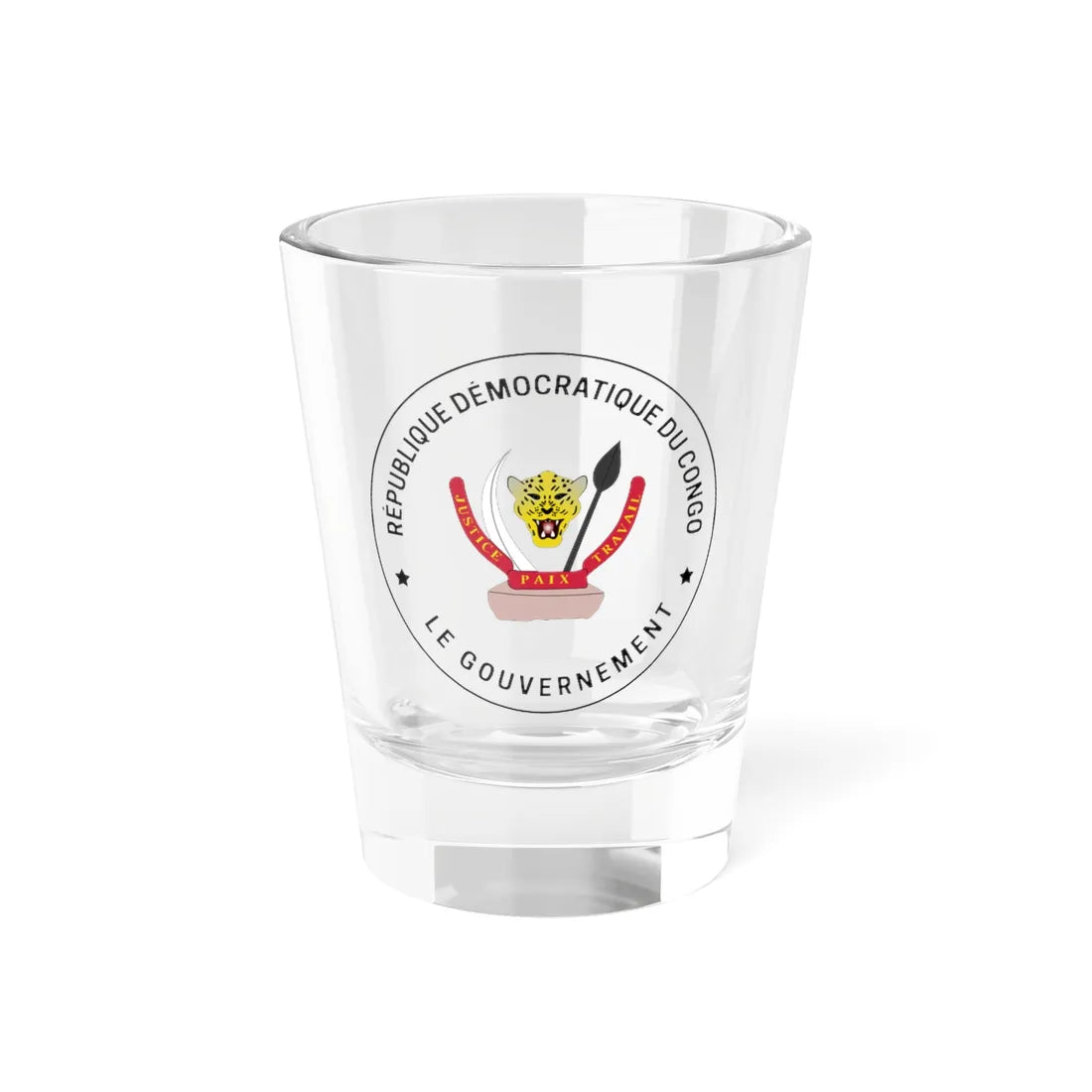 Seal of the DR Congo Government (Congo) (Coat of Arms) Shot Glass 1.5oz 1.5oz - Go Mug Yourself