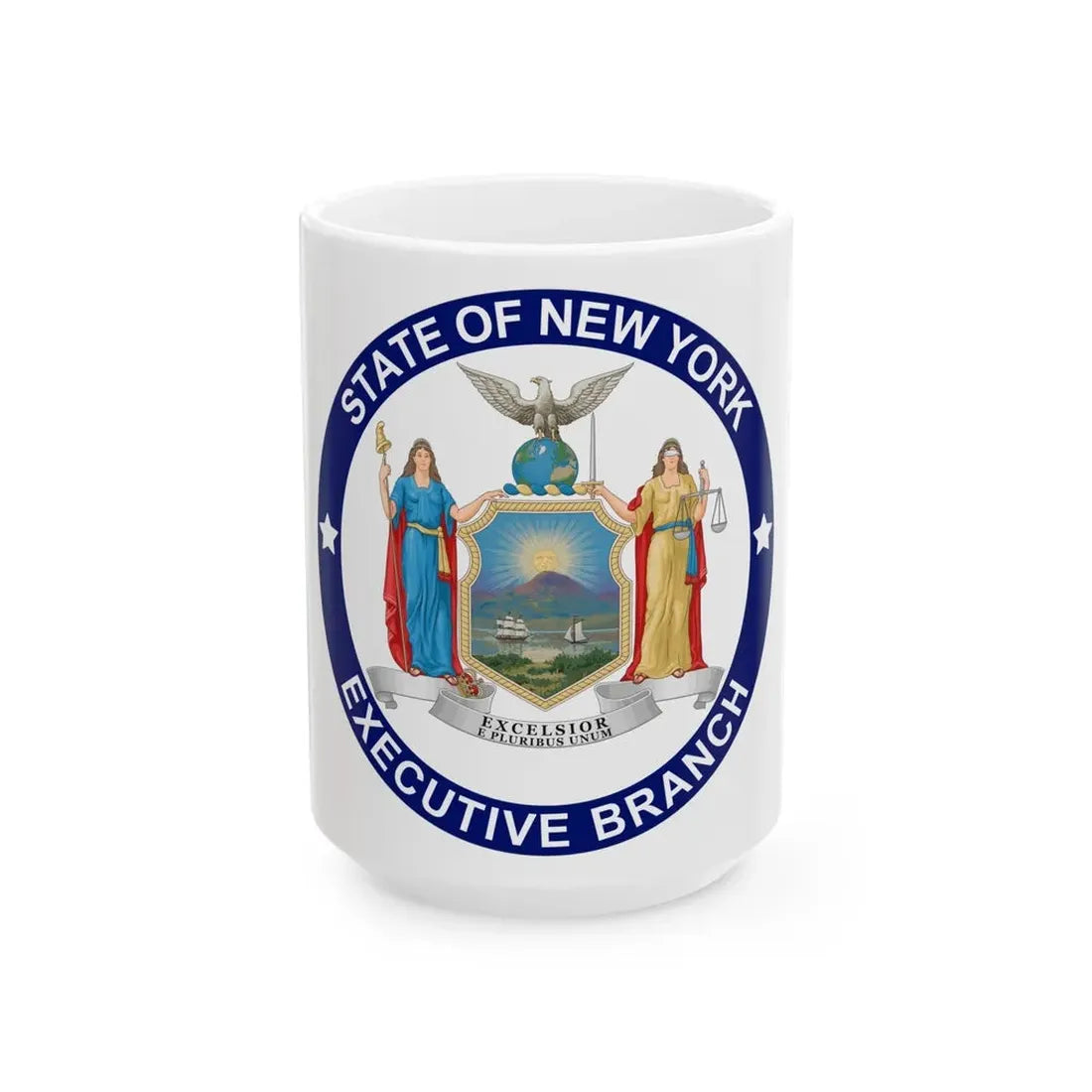 Seal of the Executive Branch of New York - White Coffee Mug 15oz - Go Mug Yourself
