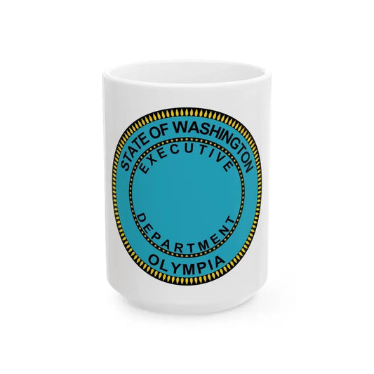 Seal of the Executive Department of Washington - White Coffee Mug 15oz - Go Mug Yourself