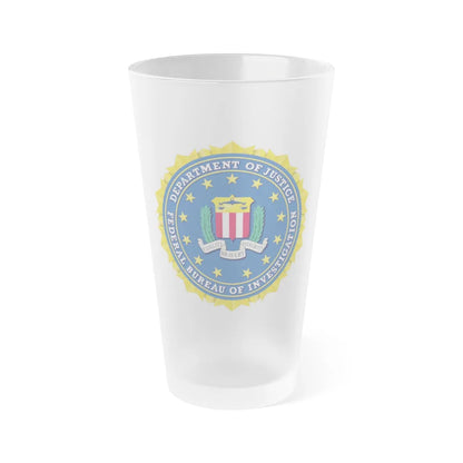 Seal of the Federal Bureau of Investigation - Frosted Pint Glass 16oz-16oz-Frosted-Go Mug Yourself