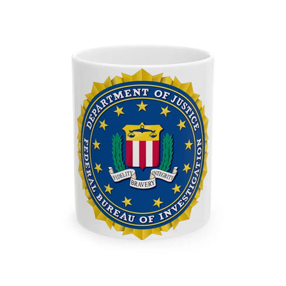 Seal of the Federal Bureau of Investigation - White Coffee Mug-11oz-Go Mug Yourself