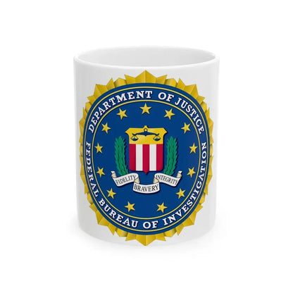 Seal of the Federal Bureau of Investigation - White Coffee Mug 11oz - Go Mug Yourself
