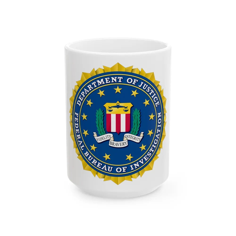 Seal of the Federal Bureau of Investigation - White Coffee Mug-15oz-Go Mug Yourself