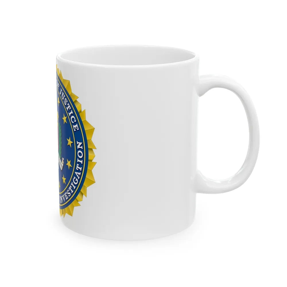 Seal of the Federal Bureau of Investigation - White Coffee Mug-Go Mug Yourself