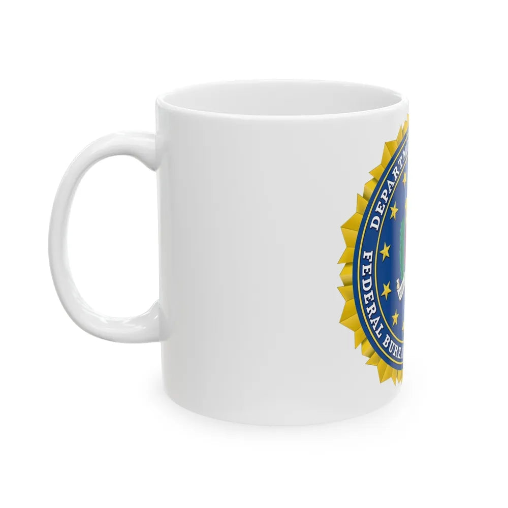 Seal of the Federal Bureau of Investigation - White Coffee Mug-Go Mug Yourself