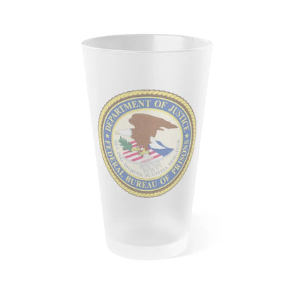 Seal of the Federal Bureau of Prisons - Frosted Pint Glass 16oz-16oz-Frosted-Go Mug Yourself