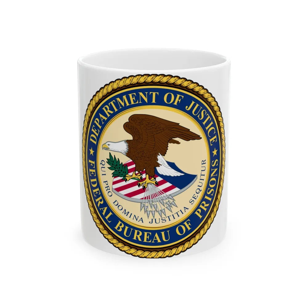 Seal of the Federal Bureau of Prisons - White Coffee Mug-11oz-Go Mug Yourself