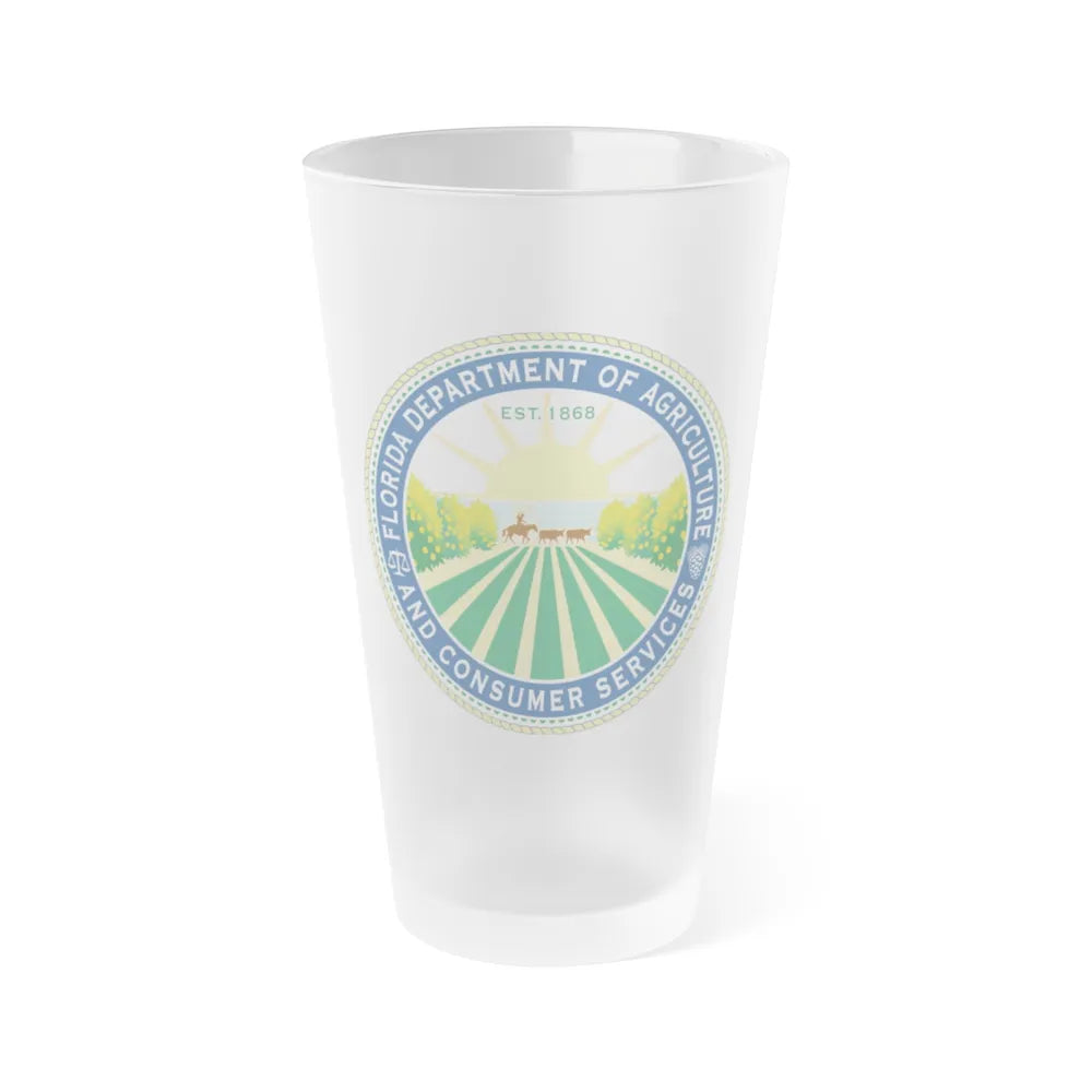 Seal of the Florida Department of Agriculture - Frosted Pint Glass 16oz-16oz-Frosted-Go Mug Yourself