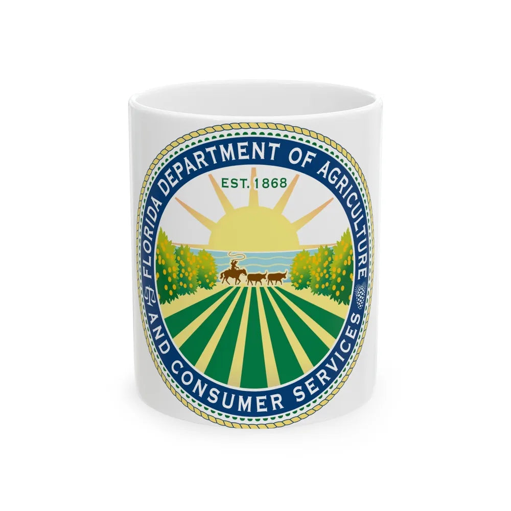 Seal of the Florida Department of Agriculture - White Coffee Mug-11oz-Go Mug Yourself