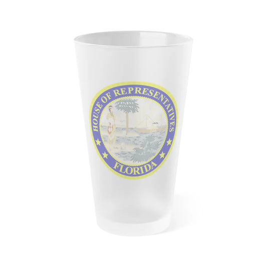 Seal of the Florida House of Representatives - Frosted Pint Glass 16oz-16oz-Frosted-Go Mug Yourself