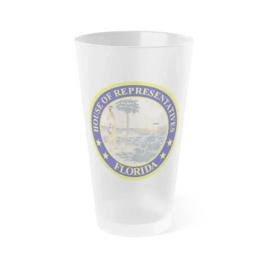Seal of the Florida House of Representatives - Frosted Pint Glass 16oz 16oz Frosted - Go Mug Yourself