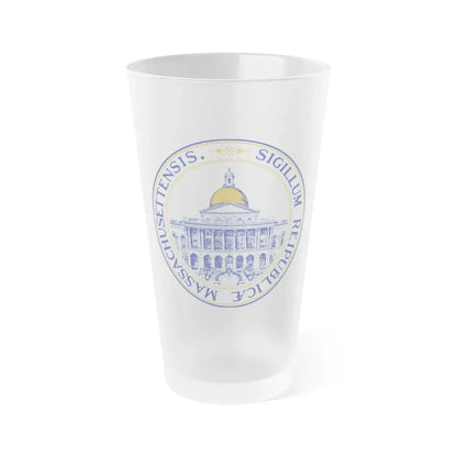 Seal of the General Court of Massachusetts v2 - Frosted Pint Glass 16oz 16oz Frosted - Go Mug Yourself