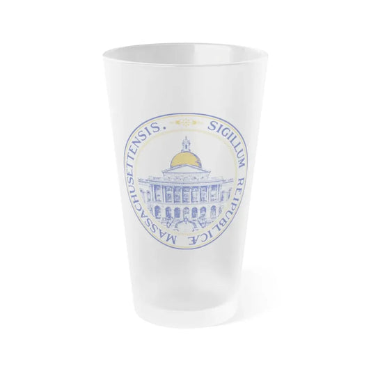 Seal of the General Court of Massachusetts v2 - Frosted Pint Glass 16oz 16oz Frosted - Go Mug Yourself