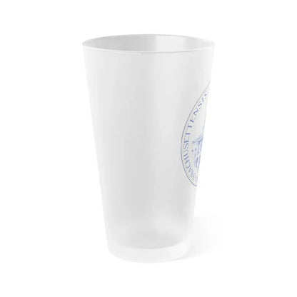 Seal of the General Court of Massachusetts v2 - Frosted Pint Glass 16oz - Go Mug Yourself