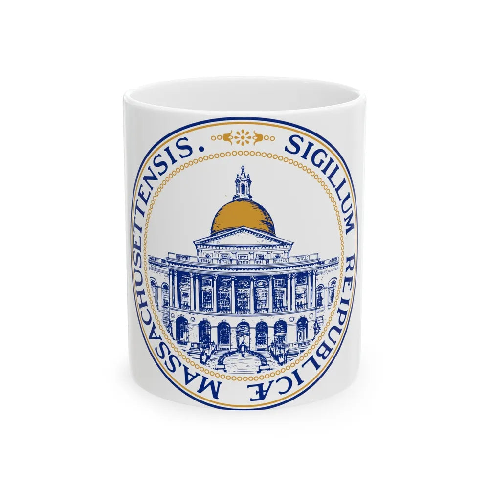 Seal of the General Court of Massachusetts v2 - White Coffee Mug-11oz-Go Mug Yourself