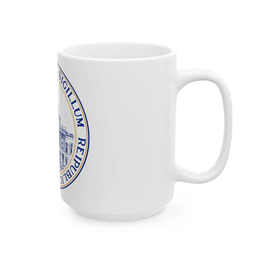 Seal of the General Court of Massachusetts v2 - White Coffee Mug-Go Mug Yourself