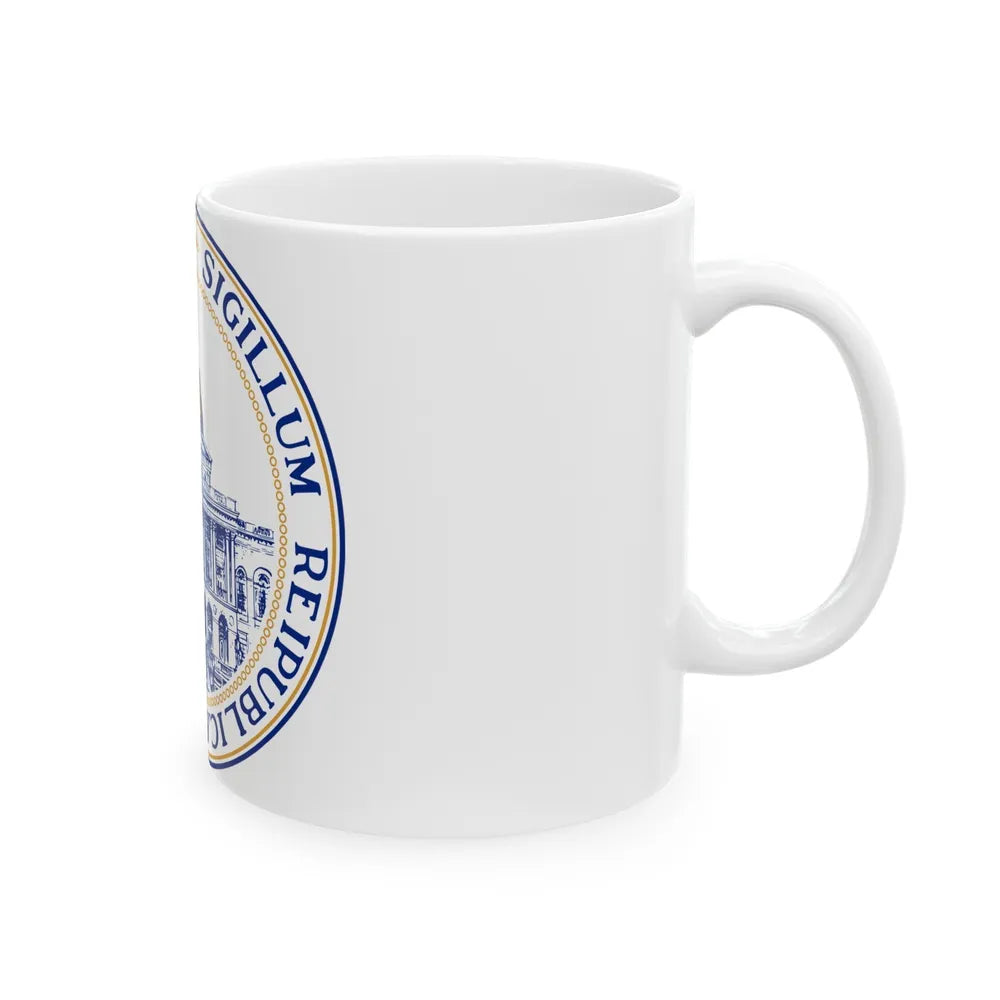 Seal of the General Court of Massachusetts v2 - White Coffee Mug-Go Mug Yourself