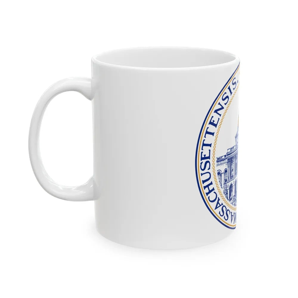 Seal of the General Court of Massachusetts v2 - White Coffee Mug-Go Mug Yourself