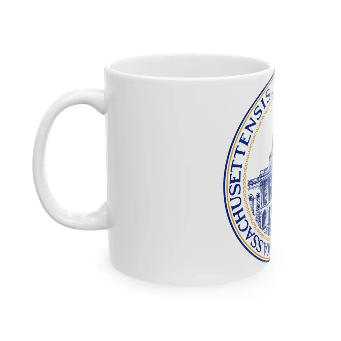 Seal of the General Court of Massachusetts v2 - White Coffee Mug - Go Mug Yourself