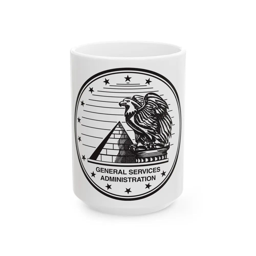 Seal of the General Services Administration - White Coffee Mug-15oz-Go Mug Yourself