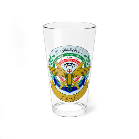 Seal of the General Staff of the Armed Forces of the Islamic Republic of Iran (Iran) (Coat of Arms) Pint Glass 16oz 16oz - Go Mug Yourself