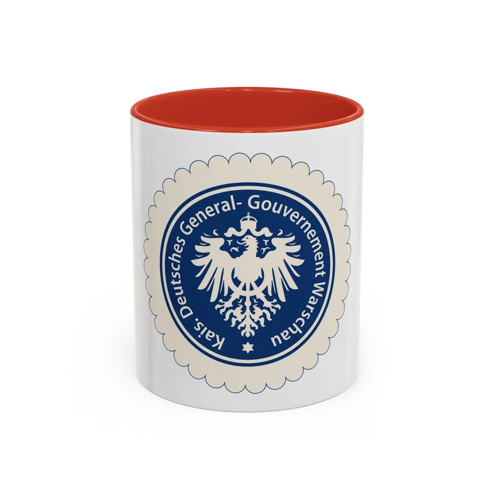 Seal of the Government-General of Warsaw - Accent Coffee Mug 11oz Red - Go Mug Yourself