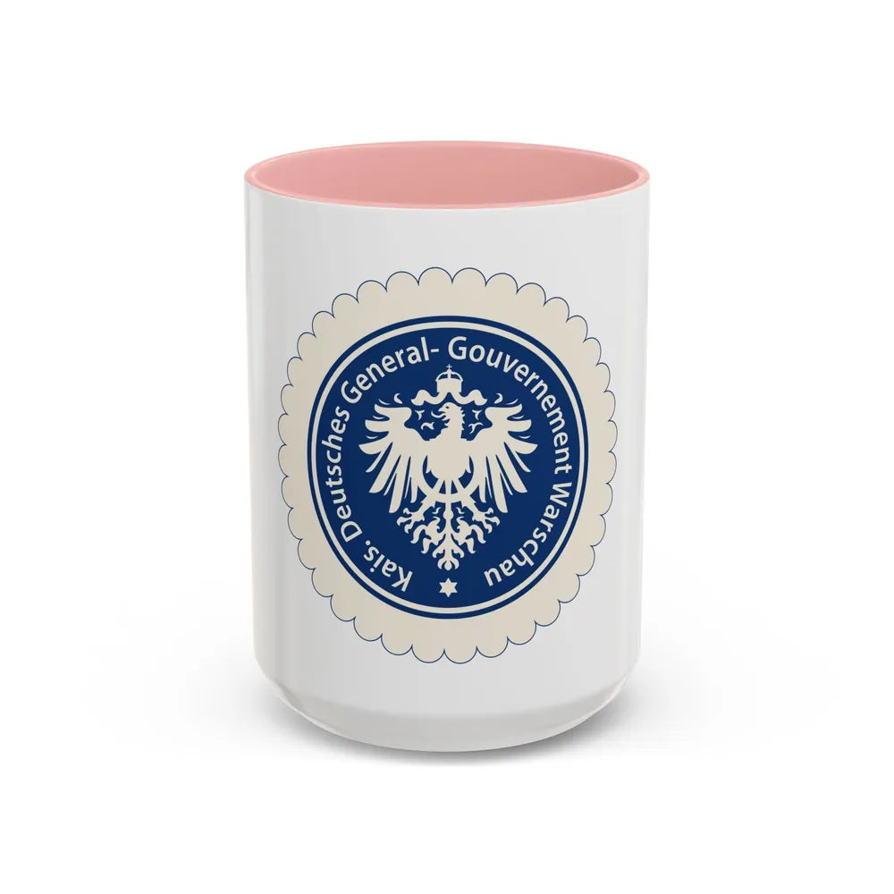 Seal of the Government-General of Warsaw - Accent Coffee Mug 15oz Pink - Go Mug Yourself