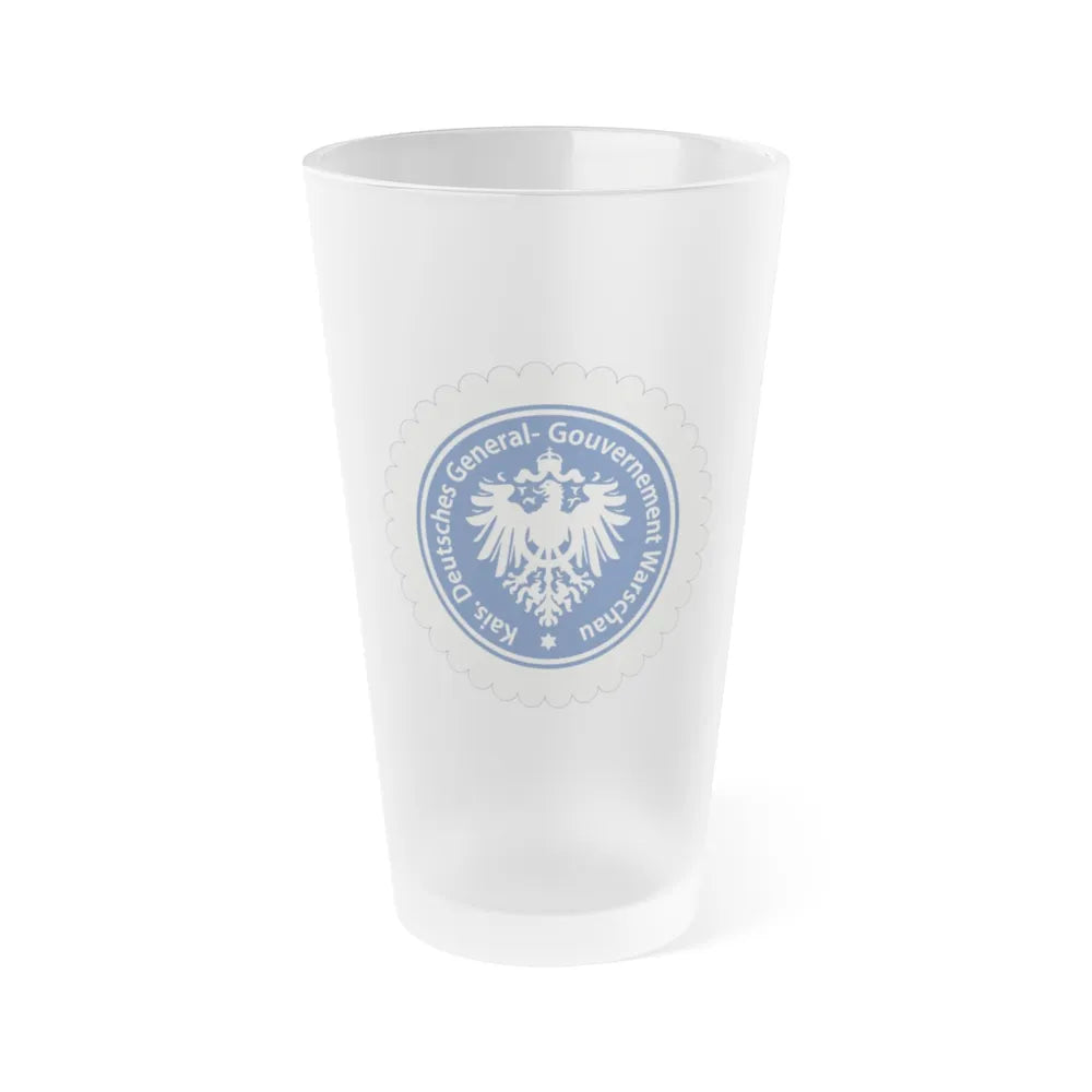 Seal of the Government-General of Warsaw - Frosted Pint Glass 16oz-16oz-Frosted-Go Mug Yourself