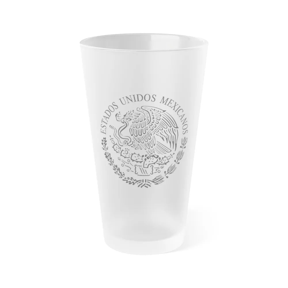 Seal of the Government of Mexico 2 - Frosted Pint Glass 16oz-16oz-Frosted-Go Mug Yourself