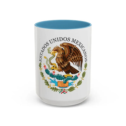Seal of the Government of Mexico - Accent Coffee Mug 15oz Light Blue - Go Mug Yourself