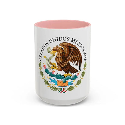 Seal of the Government of Mexico - Accent Coffee Mug 15oz Pink - Go Mug Yourself
