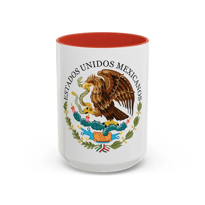 Seal of the Government of Mexico - Accent Coffee Mug 15oz Red - Go Mug Yourself