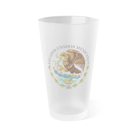 Seal of the Government of Mexico - Frosted Pint Glass 16oz-16oz-Frosted-Go Mug Yourself