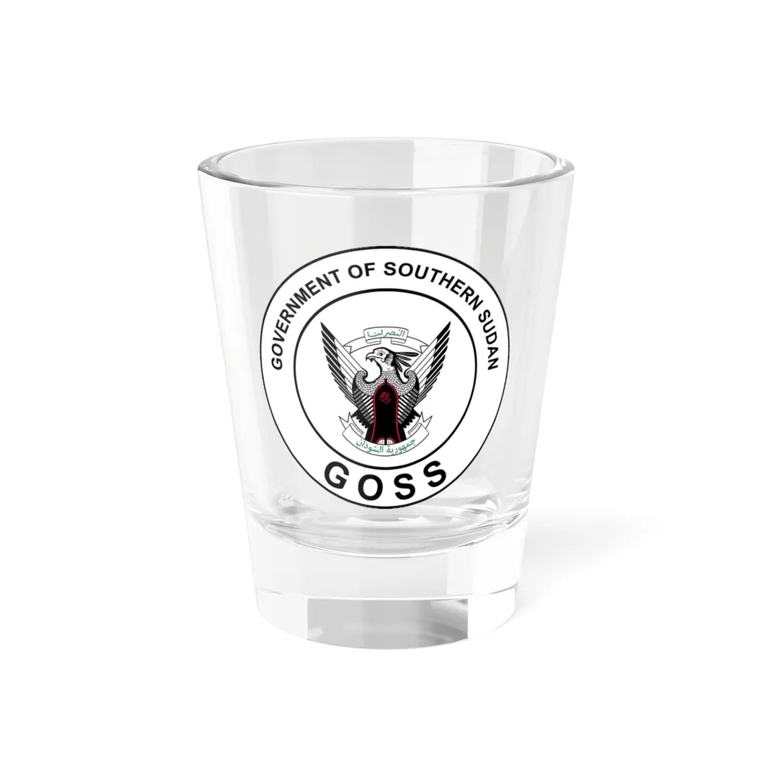 Seal of the Government of Southern Sudan 2005-2011 color (South Sudan) (Coat of Arms) Shot Glass 1.5oz 1.5oz - Go Mug Yourself