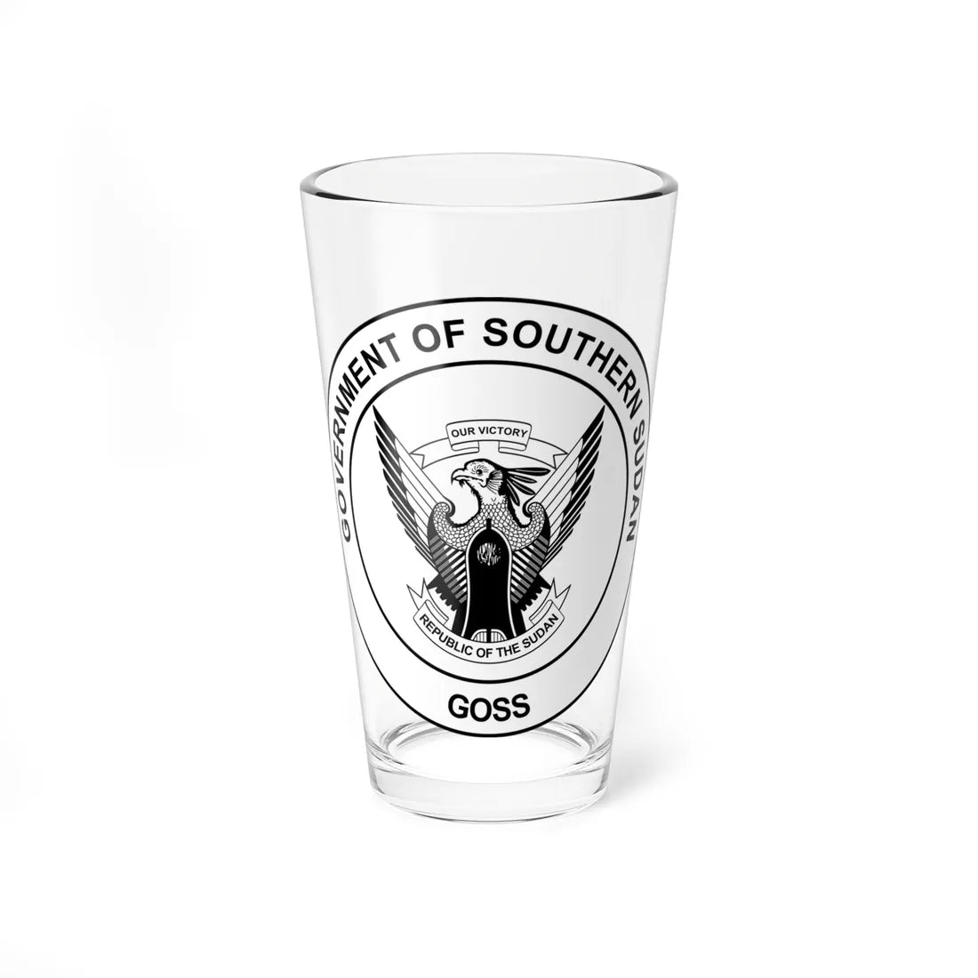 Seal of the Government of Southern Sudan 2005-2011 (South Sudan) (Coat of Arms) Pint Glass 16oz 16oz - Go Mug Yourself