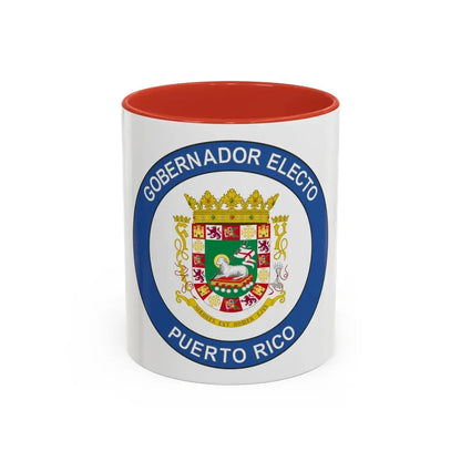 Seal of the Governor-Elect of Puerto Rico - Accent Coffee Mug 11oz Red - Go Mug Yourself