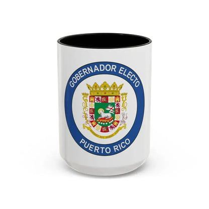 Seal of the Governor-Elect of Puerto Rico - Accent Coffee Mug 15oz Black - Go Mug Yourself