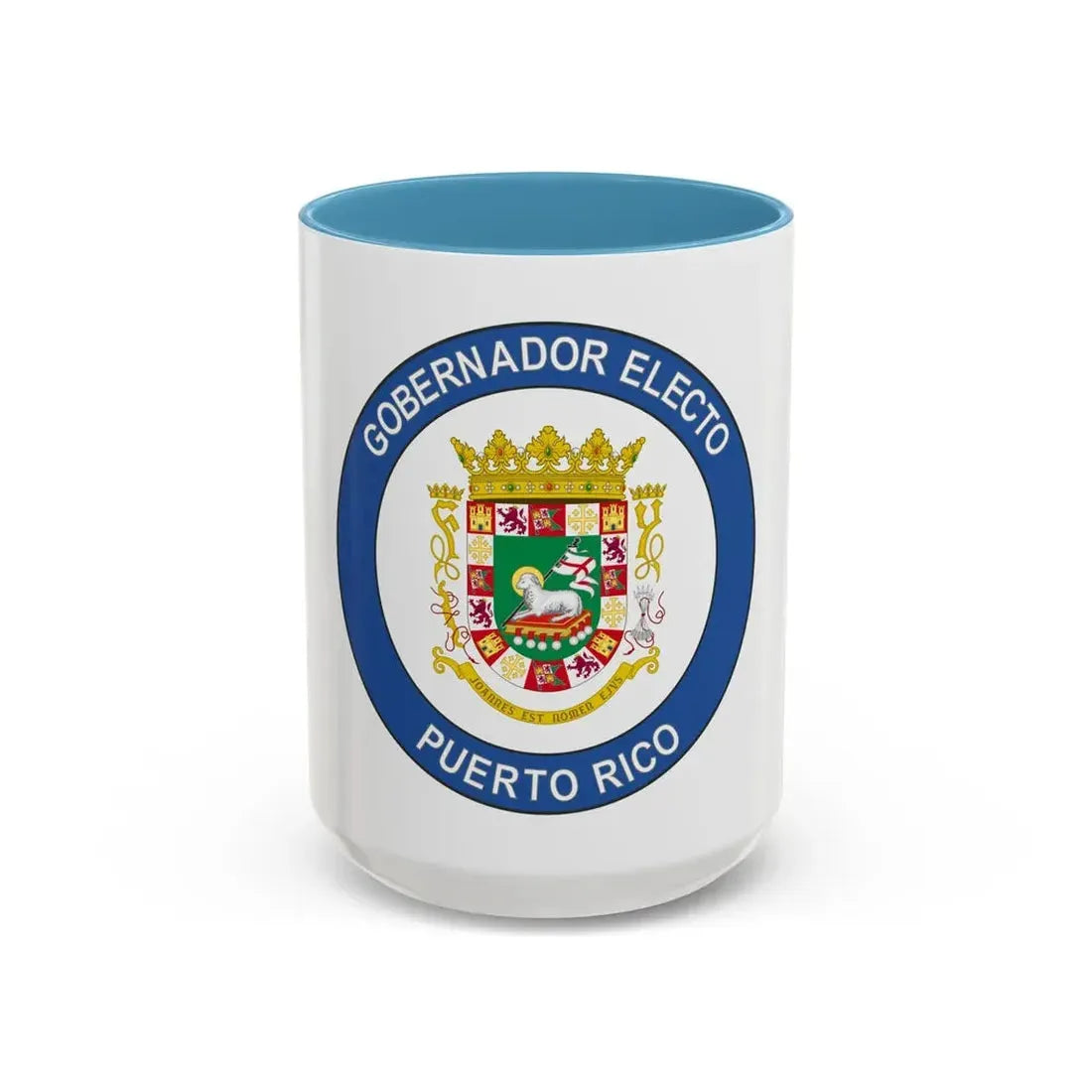 Seal of the Governor-Elect of Puerto Rico - Accent Coffee Mug 15oz Light Blue - Go Mug Yourself