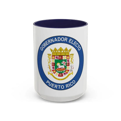 Seal of the Governor-Elect of Puerto Rico - Accent Coffee Mug 15oz Navy - Go Mug Yourself