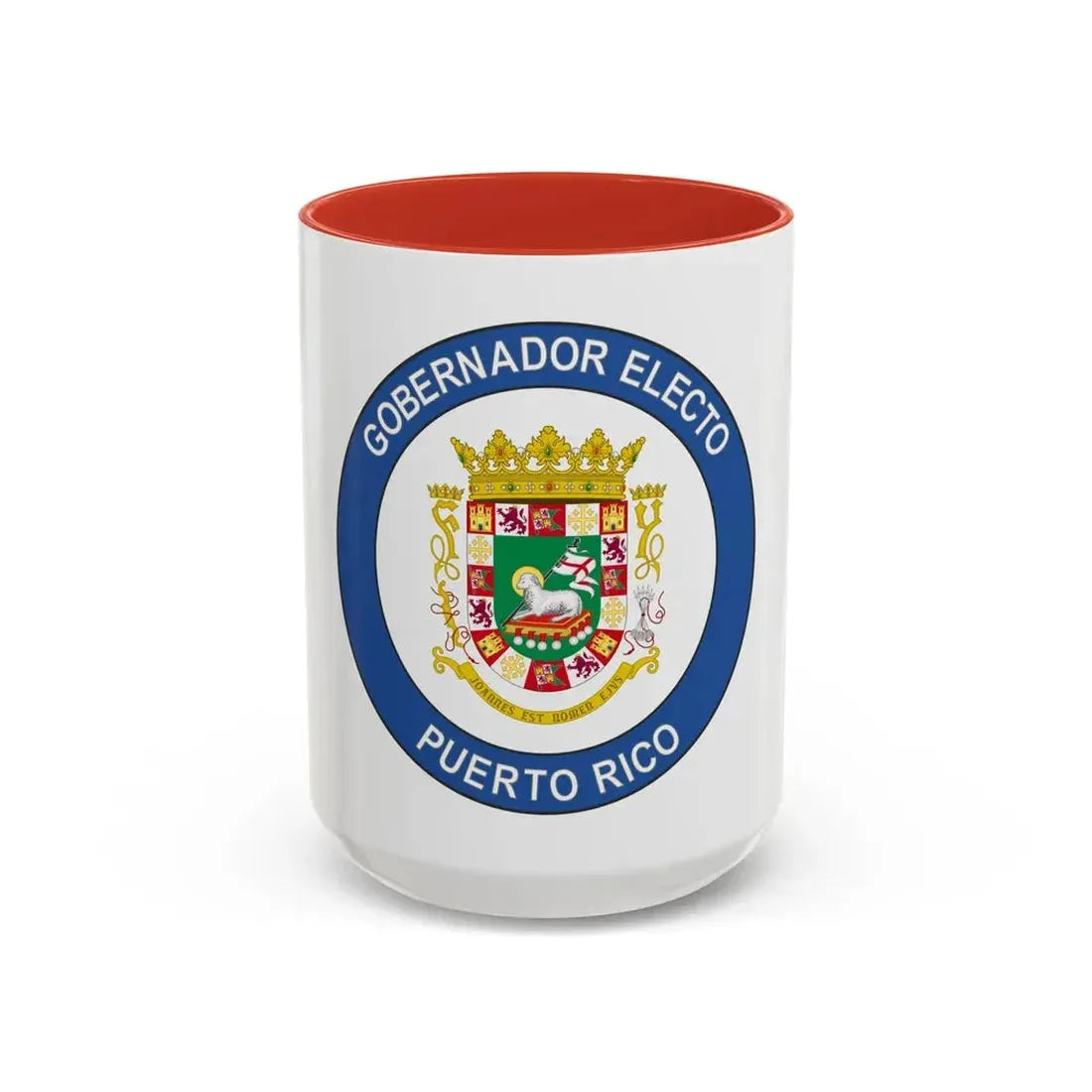 Seal of the Governor-Elect of Puerto Rico - Accent Coffee Mug 15oz Red - Go Mug Yourself