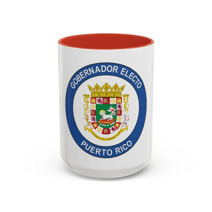 Seal of the Governor-Elect of Puerto Rico - Accent Coffee Mug 15oz Red - Go Mug Yourself