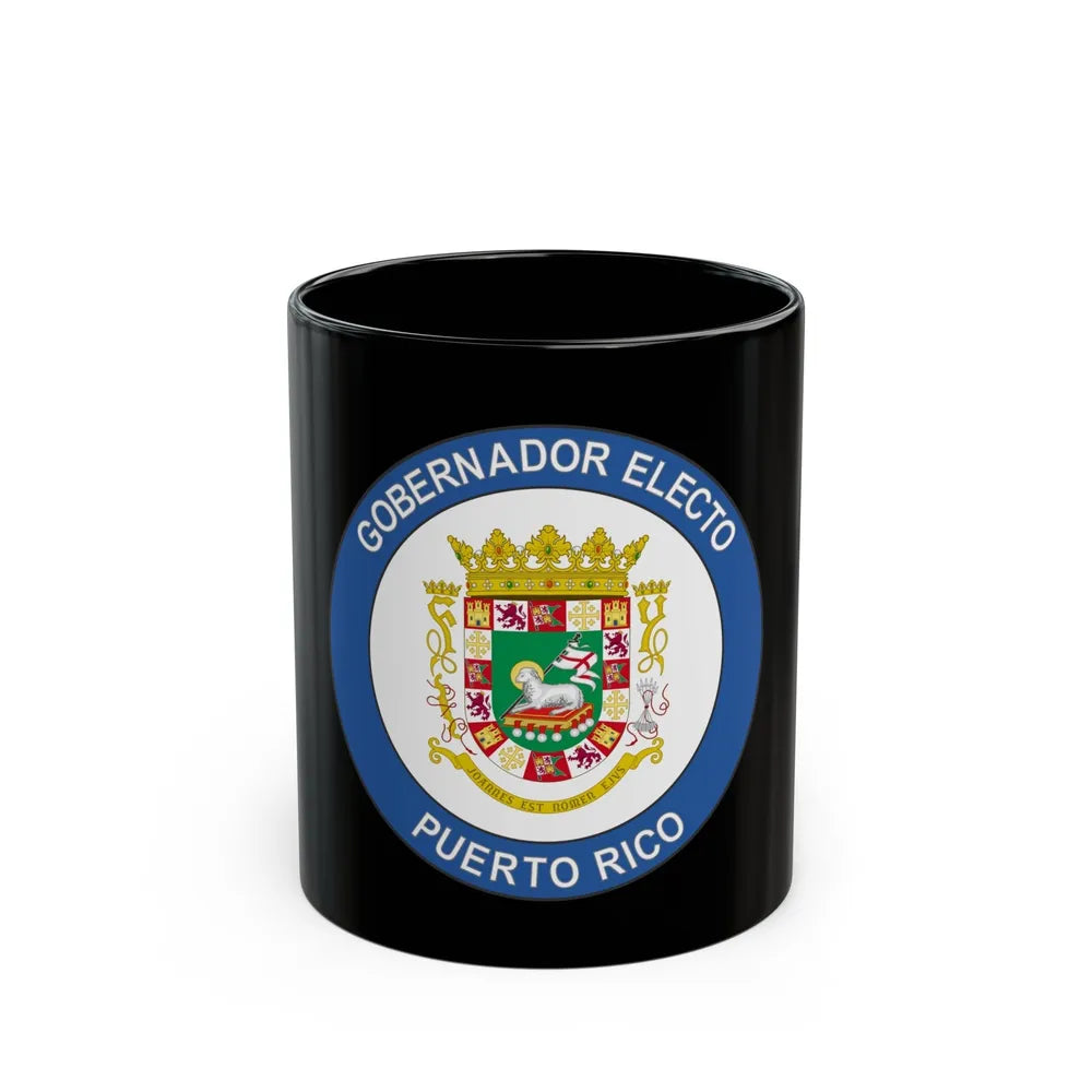 Seal of the Governor-Elect of Puerto Rico - Black Coffee Mug-11oz-Go Mug Yourself