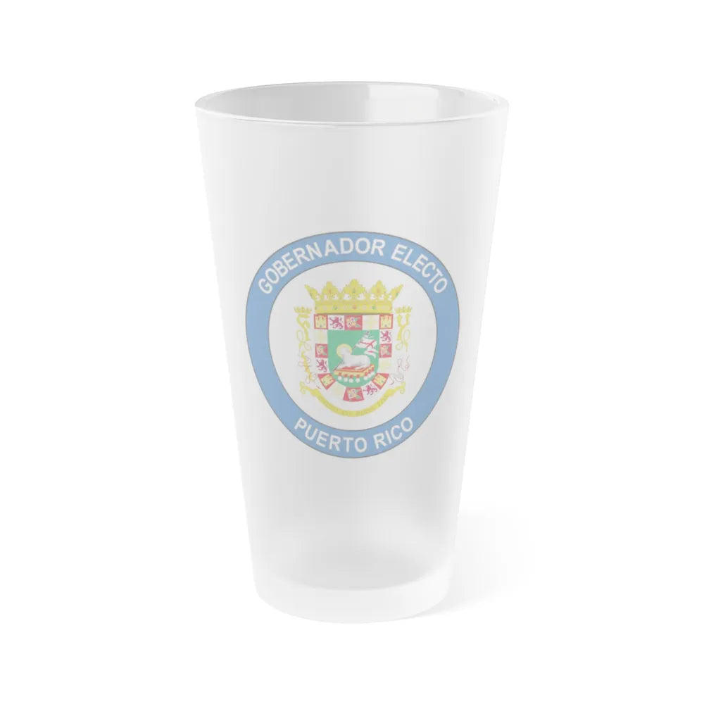 Seal of the Governor-Elect of Puerto Rico - Frosted Pint Glass 16oz-16oz-Frosted-Go Mug Yourself