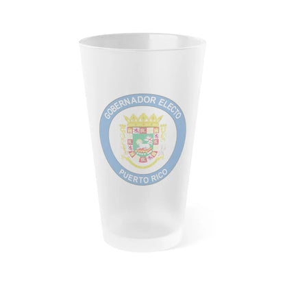 Seal of the Governor-Elect of Puerto Rico - Frosted Pint Glass 16oz-16oz-Frosted-Go Mug Yourself