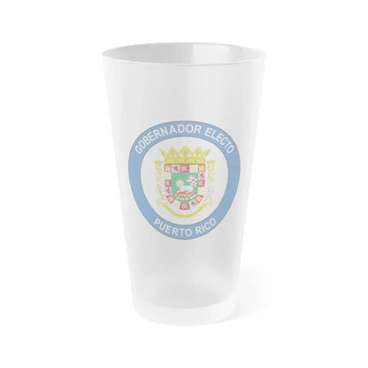 Seal of the Governor-Elect of Puerto Rico - Frosted Pint Glass 16oz 16oz Frosted - Go Mug Yourself