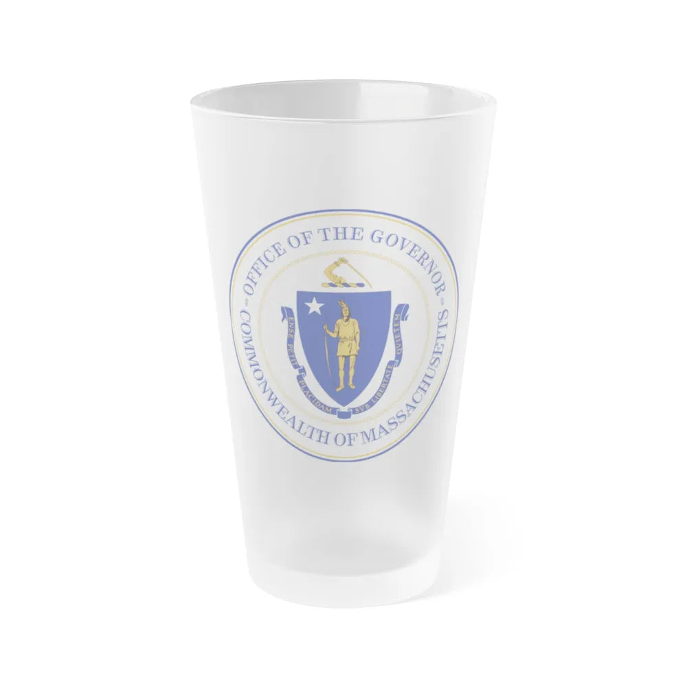 Seal of the Governor of Massachusetts - Frosted Pint Glass 16oz-16oz-Frosted-Go Mug Yourself