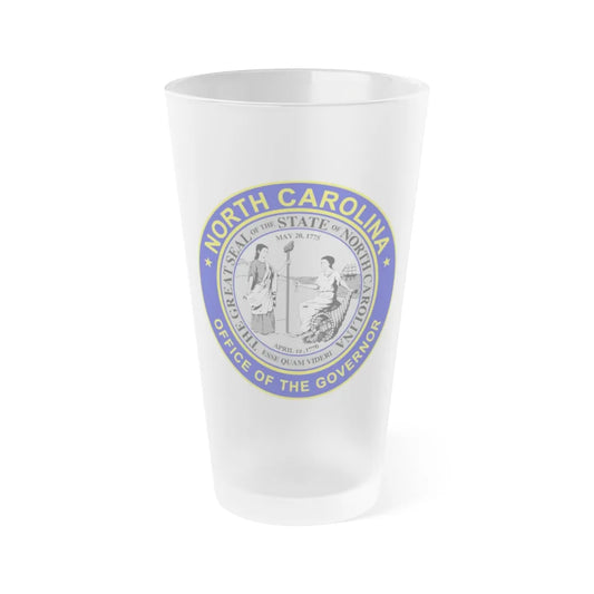 Seal of the Governor of North Carolina - Frosted Pint Glass 16oz-16oz-Frosted-Go Mug Yourself