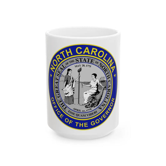 Seal of the Governor of North Carolina - White Coffee Mug-15oz-Go Mug Yourself