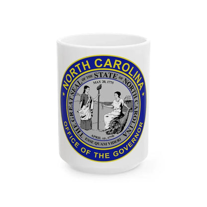 Seal of the Governor of North Carolina - White Coffee Mug 15oz - Go Mug Yourself