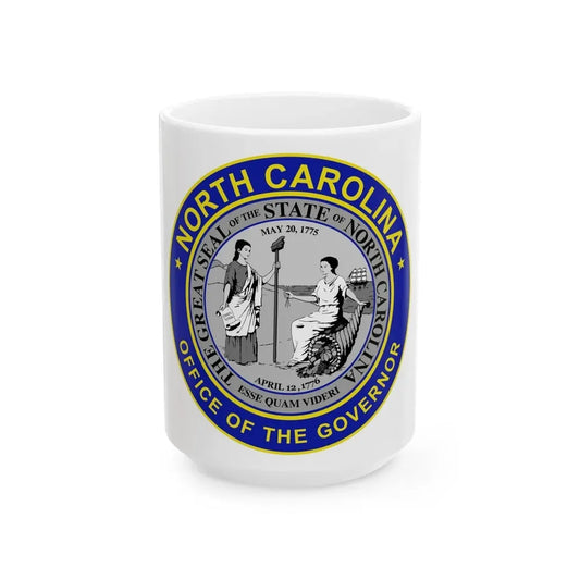 Seal of the Governor of North Carolina - White Coffee Mug 15oz - Go Mug Yourself
